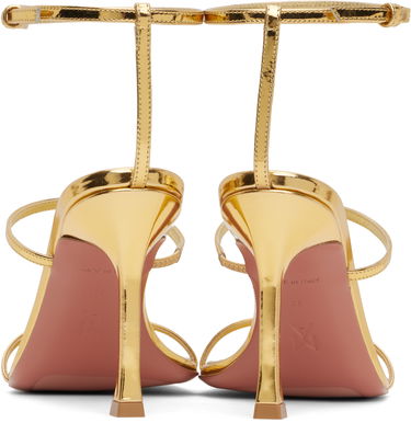 Modni dodatki Amina Muaddi Amina Muaddi Maya Heeled Sandals Kovinski | MAYA SANDAL MIRROR, 1