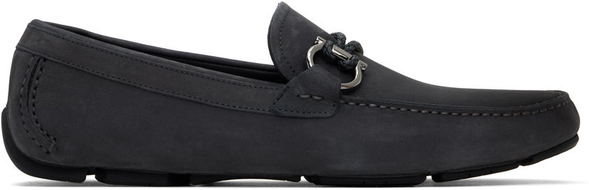Superge in čevlji FERRAGAMO Salvatore Ferragamo Gancini Driver Loafers Siva | 778848