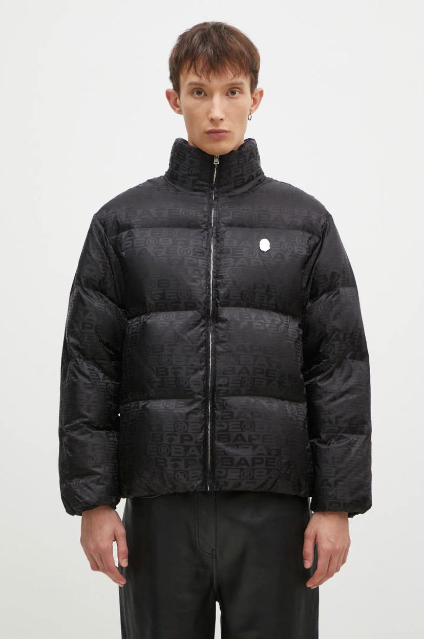Puhovka BAPE Lux Sport Pattern Jacquard Nylon Down Jacket Črna | 1K80144311