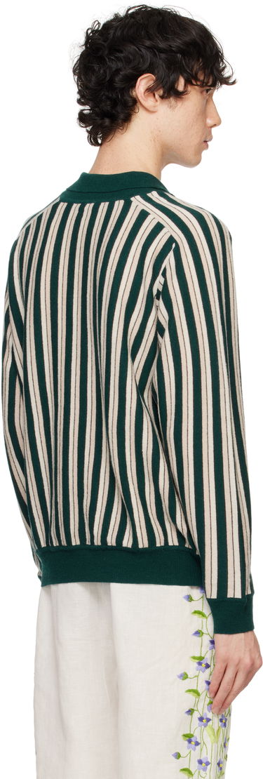 Pleteni pulover Bode Bode Hogan Stripe Polo Zelena | MRF24KT006, 2