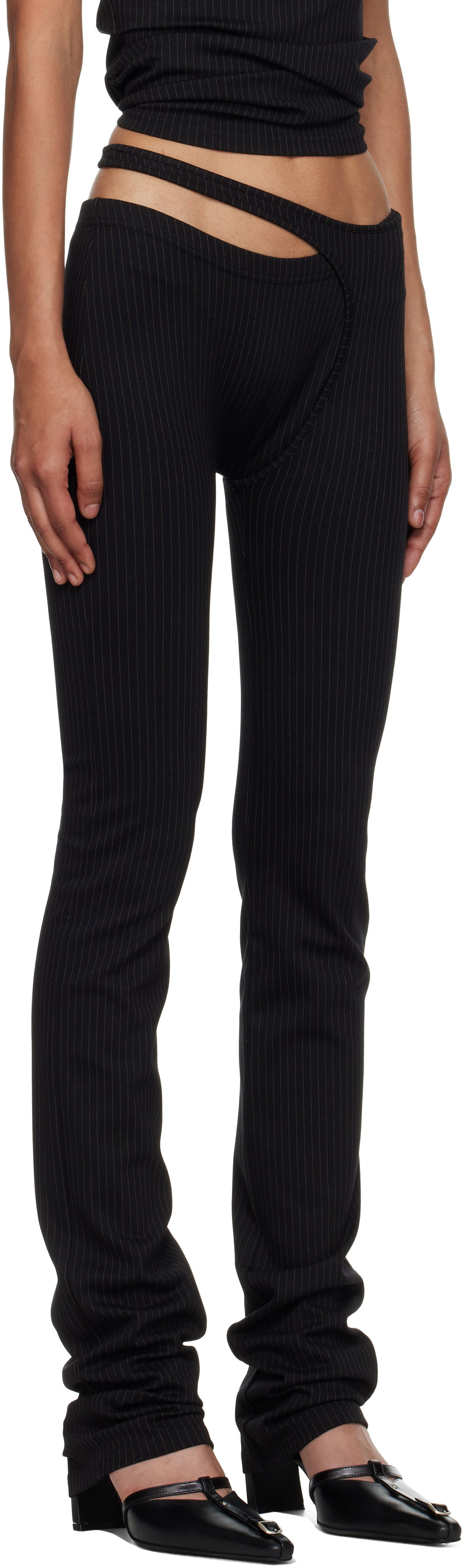 Pajkice Ottolinger Ottolinger Ada Pinstripe Leggings Črna | 102-800603-03, 1