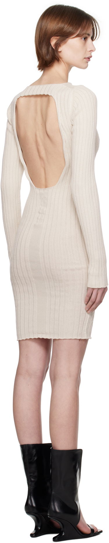 Obleke Rick Owens Rick Owens Hollywood Knit Mini Dress Bež | RP01E7651 KEC, 2