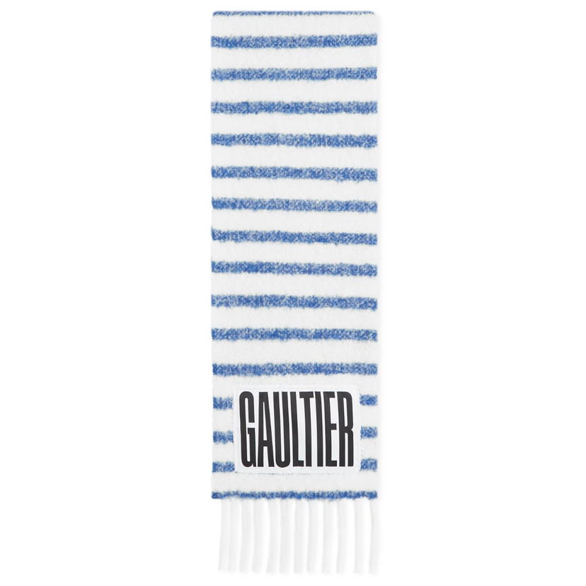 Šala Jean Paul Gaultier Striped Mohair Scarf with Fringe Bela | 2430UEC037PC5480150