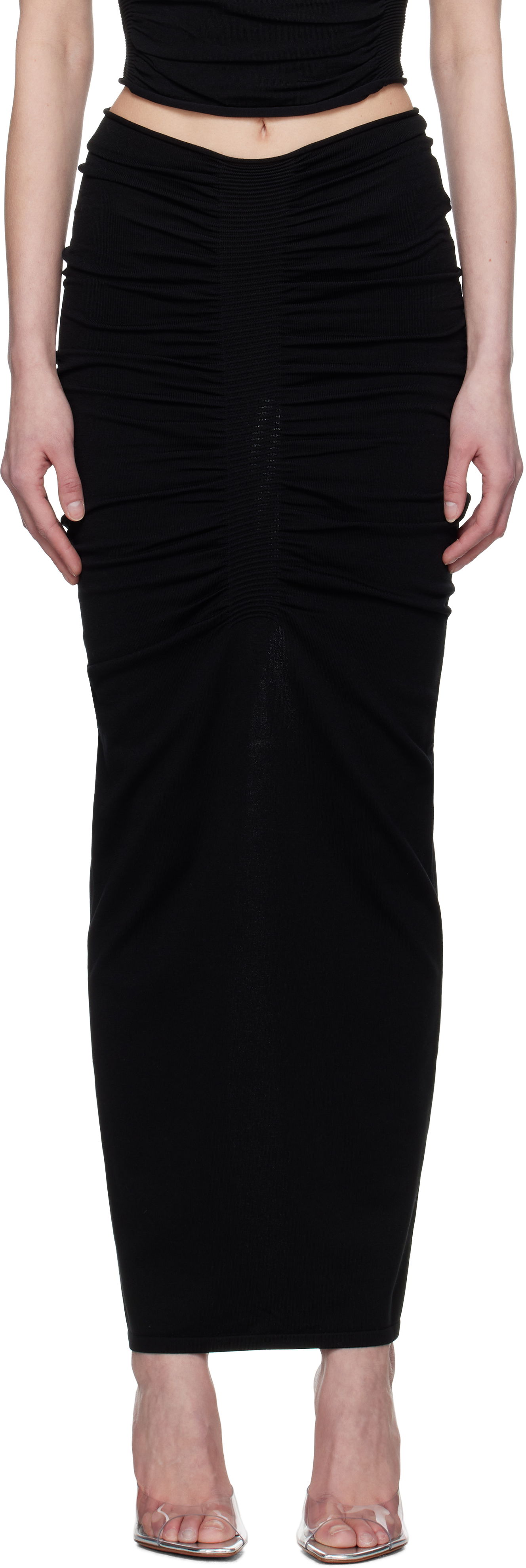 Krila Alexander Wang Alexander Wang Ruched Maxi Skirt Črna | 1KC1255095, 0