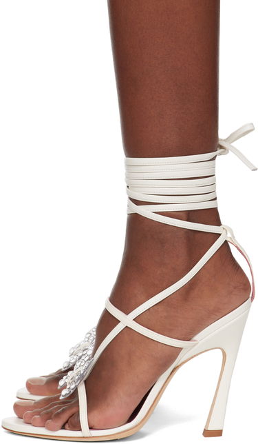 Zatiči Blumarine Blumarine Butterfly '105 Heeled Sandals Bela | 6A4531PX507S1400, 2
