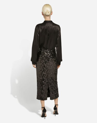 Krila Dolce & Gabbana Sequined Calf-Length Skirt Črna | F4CRGTHLMZMN0000, 2
