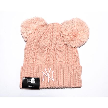 Beanie New Era MLB Womens Double Pom Cuff Beanie New York Yankees Blush Pink Bež | 60284835