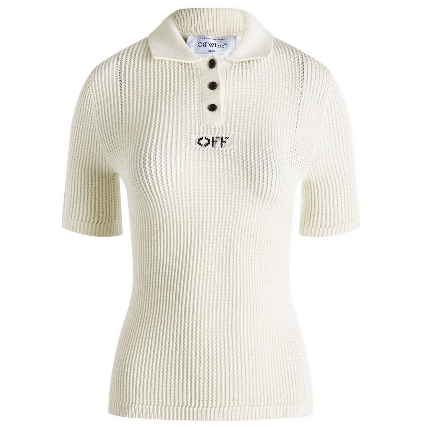 Polo majica Off-White Off Net Short Sleeve Polo Bela | OWHV001F24KNI0010110, 0