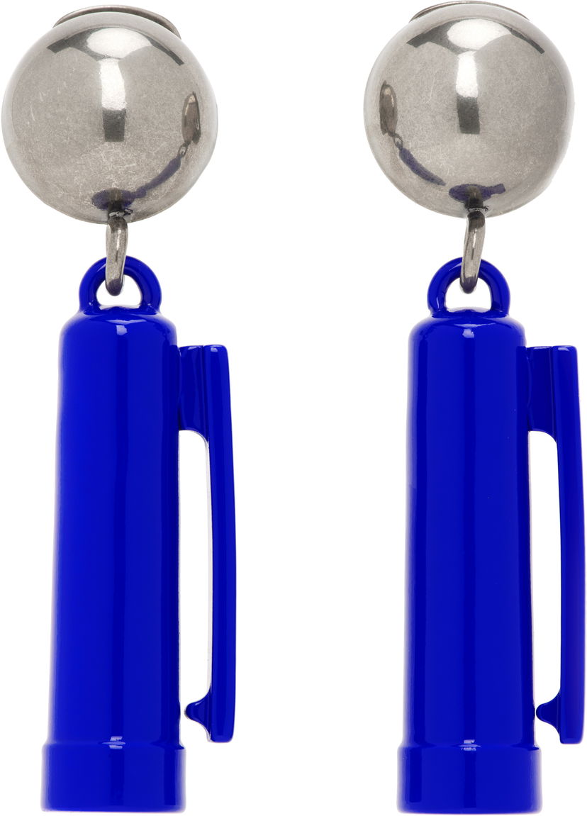 Uhani Moschino Moschino Charm Drop Earrings Modra | 25121913384021345