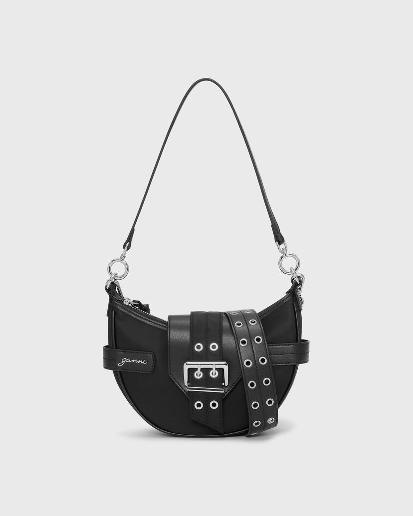 Torbica GANNI Bucky Bag Small Crossbody Nylon Črna | A6134-099