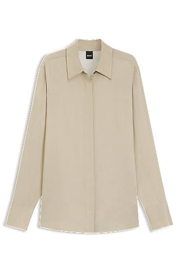 Srajce BOSS Regular-Fit Satin Blouse Bež | 50542007
