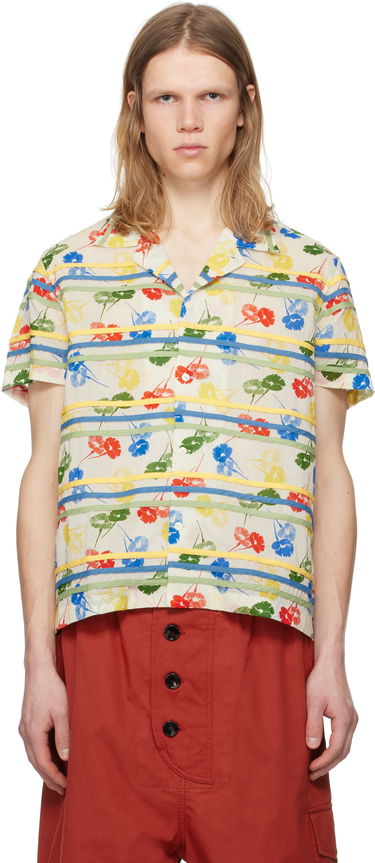 Srajce Bode Bode Flower Stamp Short Sleeve Shirt Bež | MRS25SH010, 0