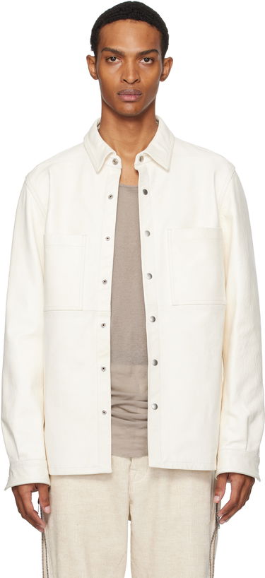Jakna Rick Owens Rick Owens Concordians Leather Overshirt Bela | RU02E1744 LBH, 0