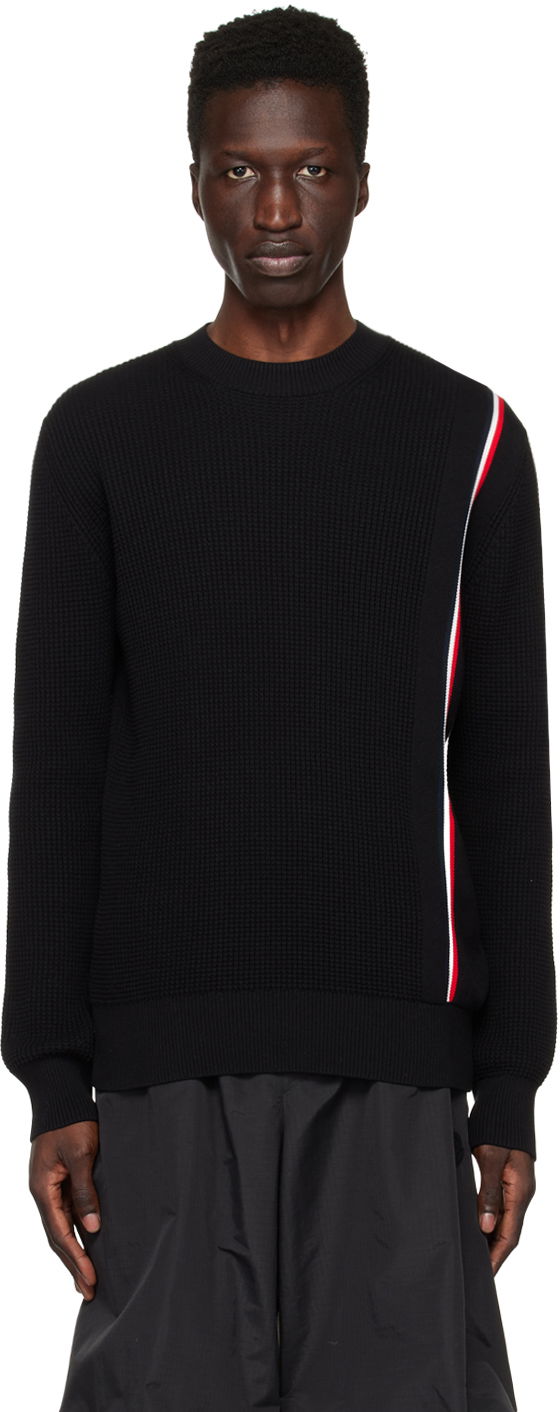 Pleteni pulover Moncler Stripe Sweater Črna | I10919C00018M1367, 0
