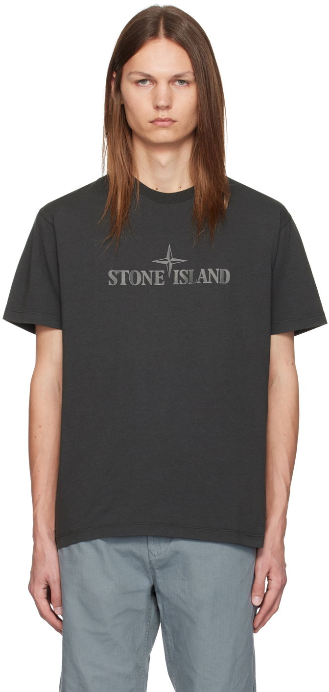 Majica Stone Island Gray Bonded Logo T-Shirt Siva | 81152NS80