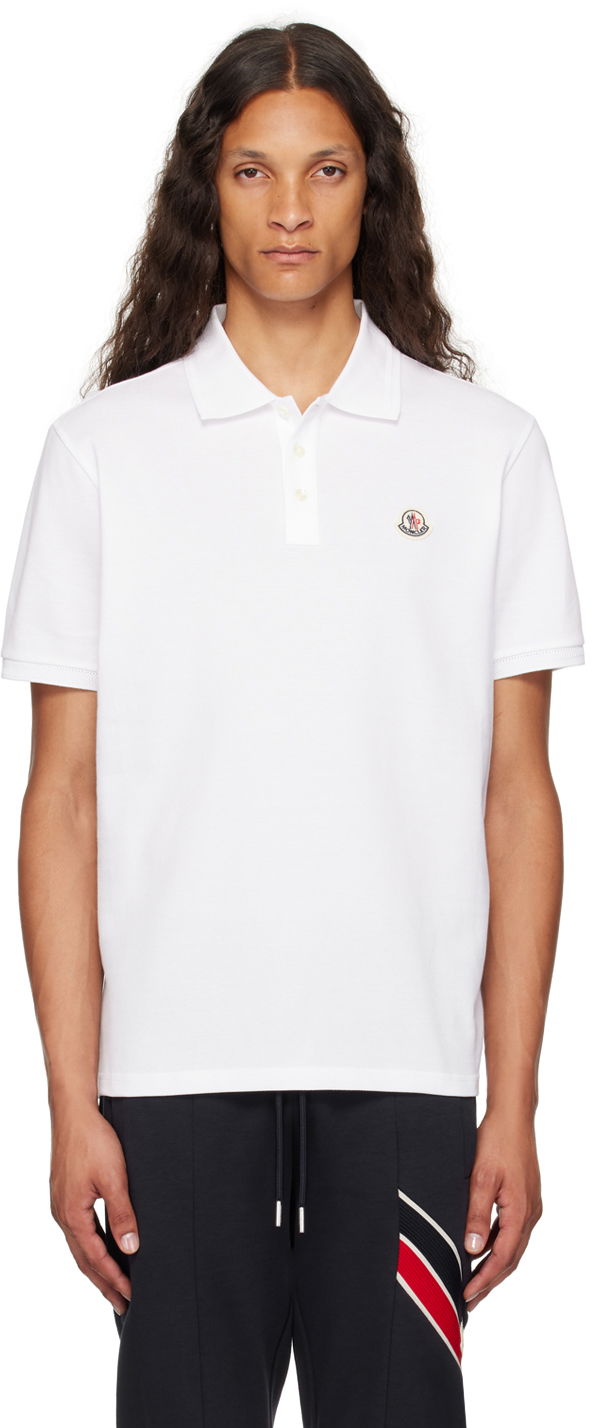 Polo majica Moncler Logo Patch Polo Shirt Bela | J20918A0000984556