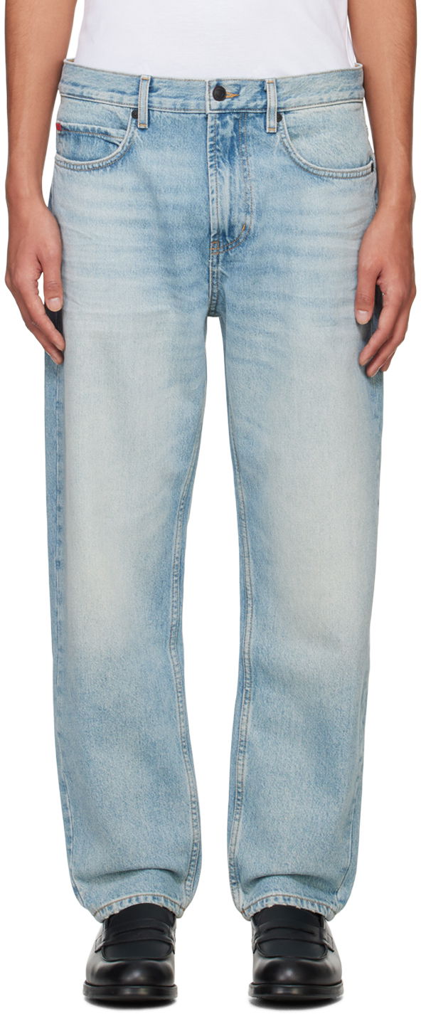 Kavbojke BOSS Faded Denim Jeans Modra | 50522192