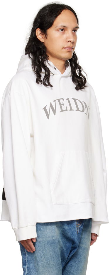 Pulover We11done We11done Distressed Hoodie Bela | WD-TH3-22-716-U-WH, 1