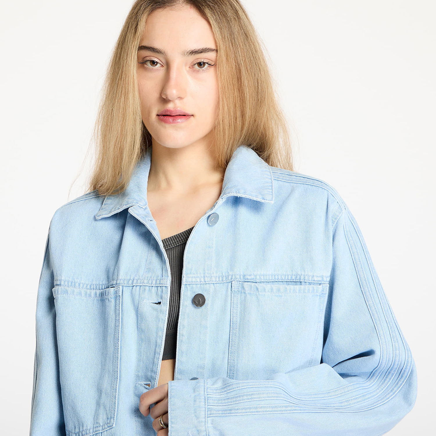 Jakna adidas Originals Premium Essentials Denim Jacket Modra | JD4753, 1