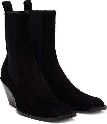 Superge in čevlji Khaite KHAITE Austin Suede Ankle Boots Črna | F1092-849, 3