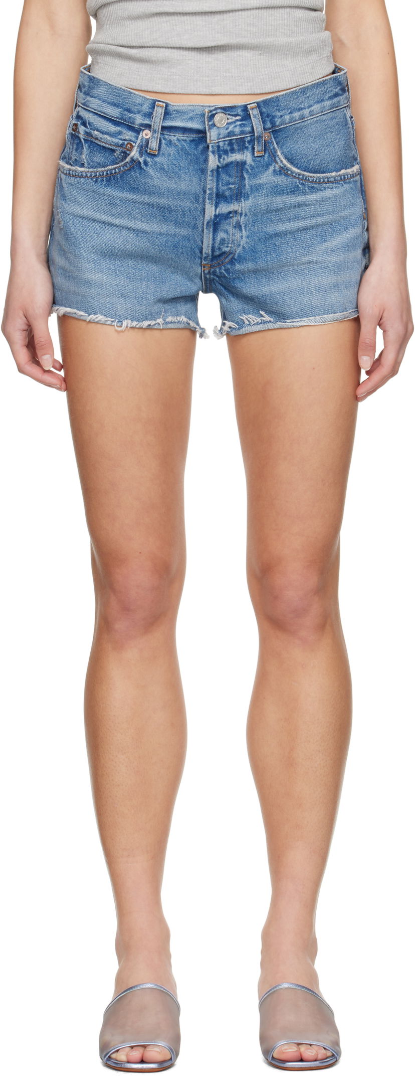 Kratke hlače AGOLDE AGOLDE Parker Vintage Cut Off Denim Shorts Modra | A026F-1206