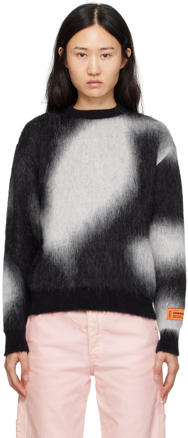 Pleteni pulover HERON PRESTON Aop Sweater Črna | HWHE016F23KNI0011001, 0