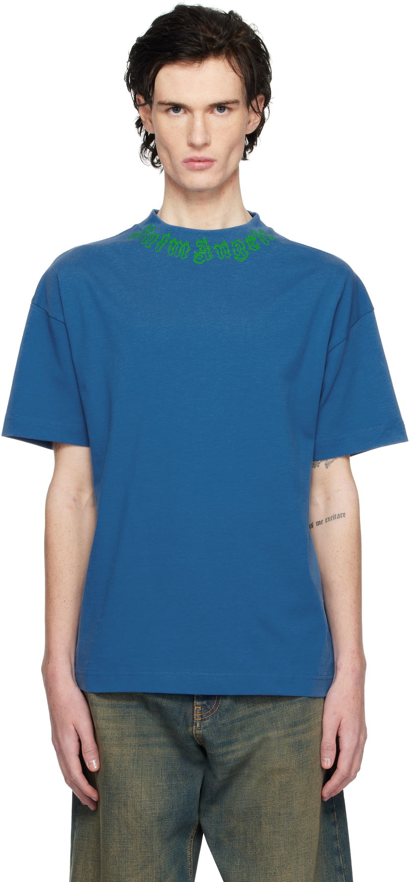 Majica Palm Angels Flame Logo Graphic T-Shirt Modra | PMAA001S25JER0024555