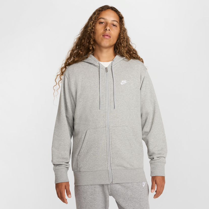 Pulover Nike Nike Club Fleece Full-Zip Hoodie Siva | FN3884-063