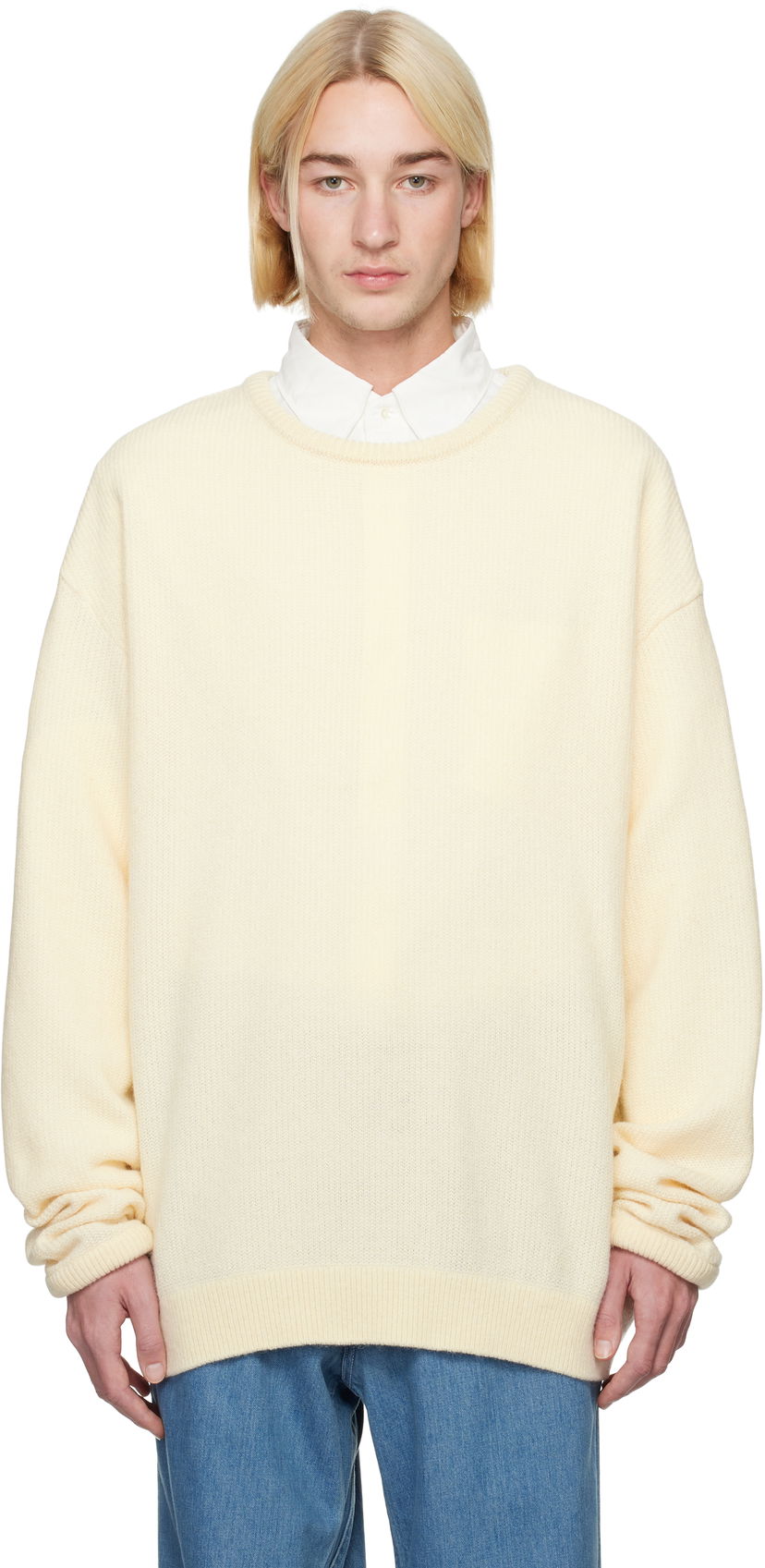 Pleteni pulover NANAMICA Wool Sweater Bela | S24FJ025U