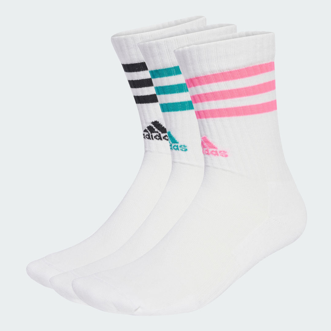 Nogavice adidas Performance 3-Stripes Cushioned Crew Socks - 3 Pairs Bela | JW2765, 0