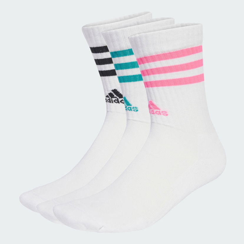 Nogavice adidas Performance 3-Stripes Cushioned Crew Socks - 3 Pairs Bela | JW2765