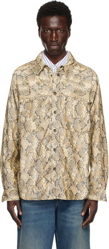 Srajce ISABEL MARANT Isabel Marant Victor Snakeskin Print Shirt Bež | CH0196HA-B4G02H, 0