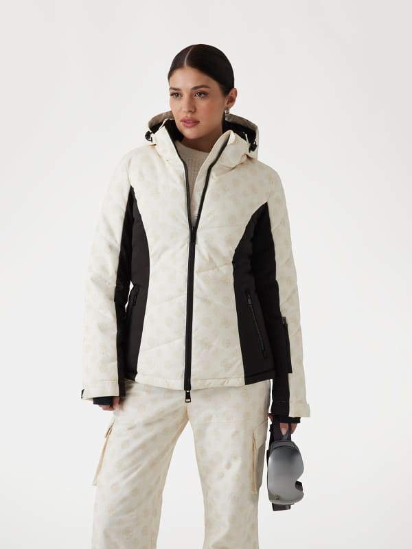 Puhovka GUESS Women's Printed Ski Jacket with Hood Bela | W4PL3NWH0K0, 0