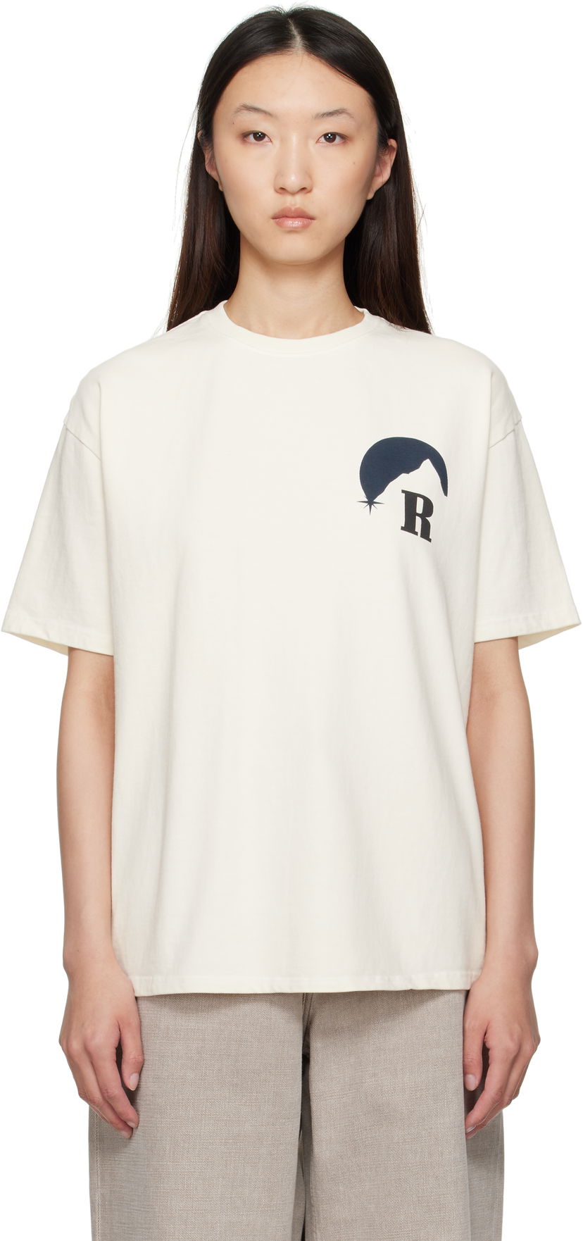 Majica Rhude Rhude Moonlight Graphic T-Shirt Bela | RHPF25TT02012