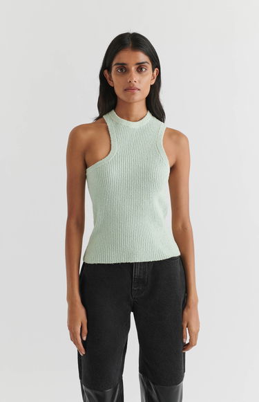 Majica brez rokavov AXEL ARIGATO Scoop Asymmetric Tank Top Siva | A2212001, 2
