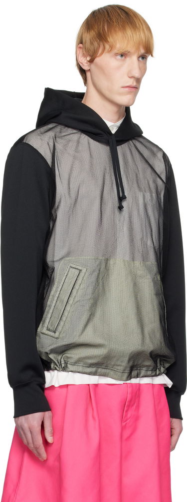 Pulover Comme des Garçons Homme Plus Smooth Thick & Tulle Hoodie Črna | PO-T030-051, 1