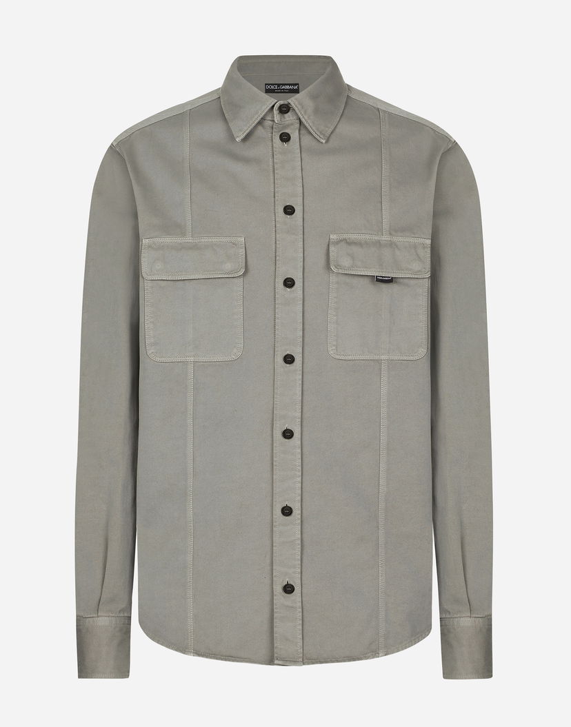 Srajce Dolce & Gabbana Dolce & Gabbana Oversize Cotton Shirt Siva | G5MA8TG8LH0N0702