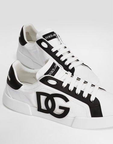 Superge in čevlji Dolce & Gabbana Portofino Light Strobel Canvas and Calfskin Bela | CS2343AE6298T908, 3