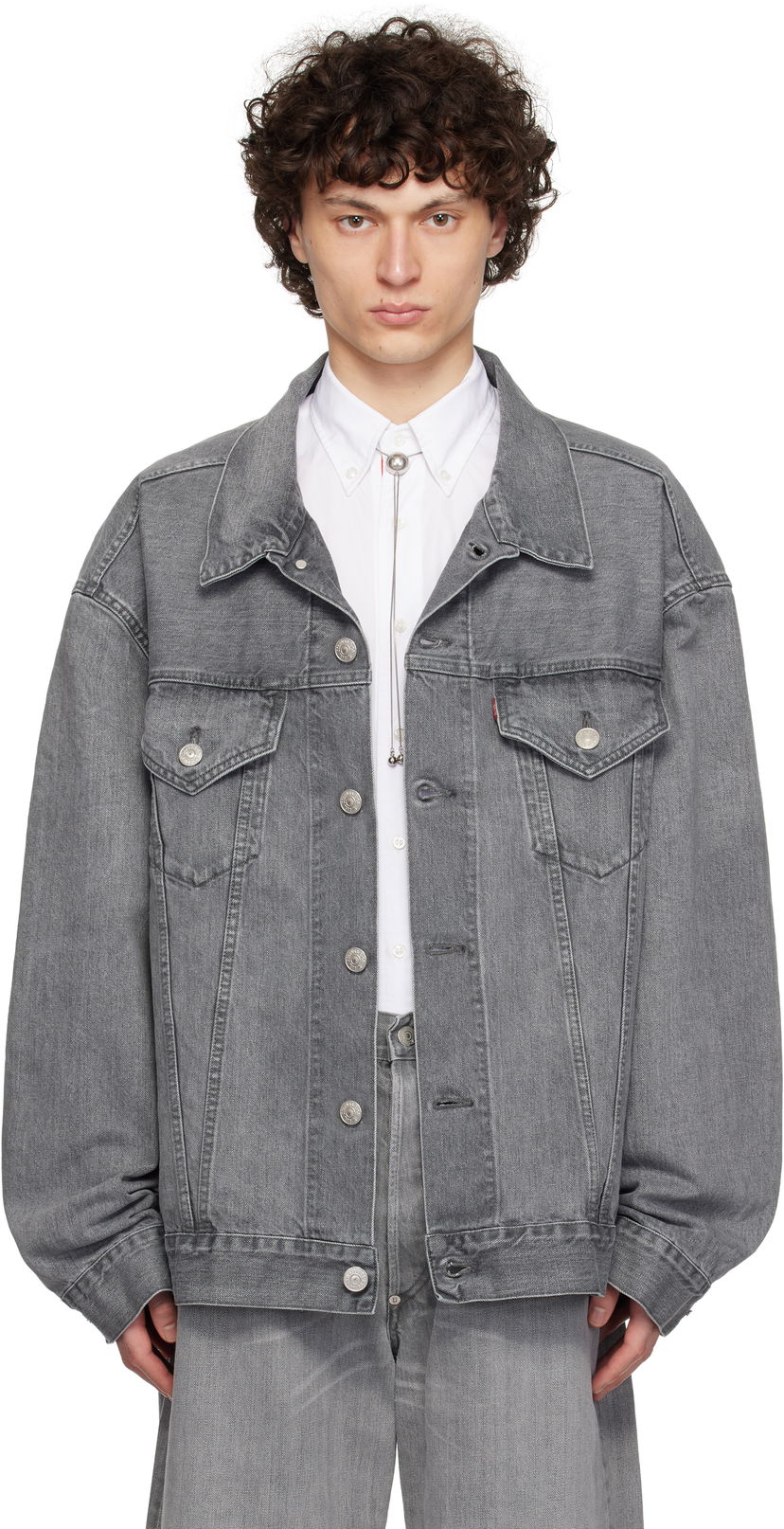 Jakna Junya Watanabe Junya Watanabe Levi's Edition Garment Treated Denim Jacket Siva | WO-J203-051