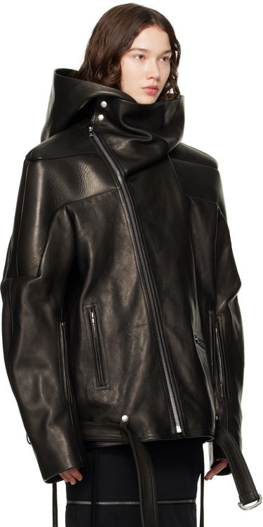 Jakna Rick Owens Rick Owens Hollywood Jumbo Stooges Cropped Leather Jacket Črna | RO01E7782 LNV, 1