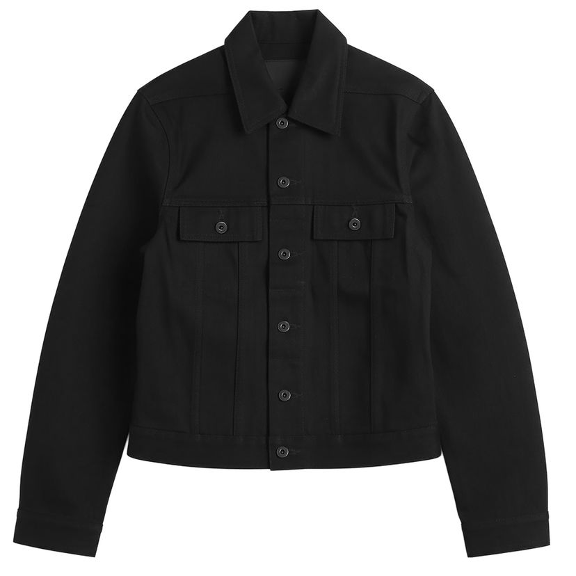 Jakna Rick Owens DRKSHDW Denim Trucker Jacket Črna | DL02E2788-HBLKJ-P-09