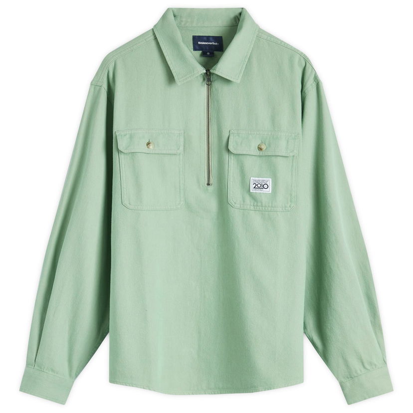 Srajce thisisneverthat Quarter Zip Shirt Large Green Zelena | TN243WSHTL04-GRN