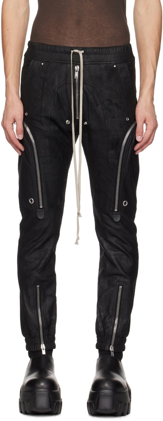 Cargo hlače Rick Owens Leather Cargo Pants Črna | RU02D6377 LBA