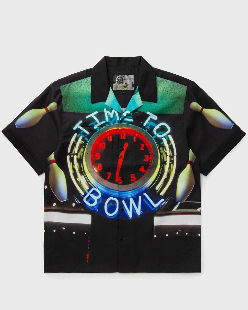 Srajce Pleasures Time to Bowl Button-Up Shirt Črna | P25SU059-BLACK