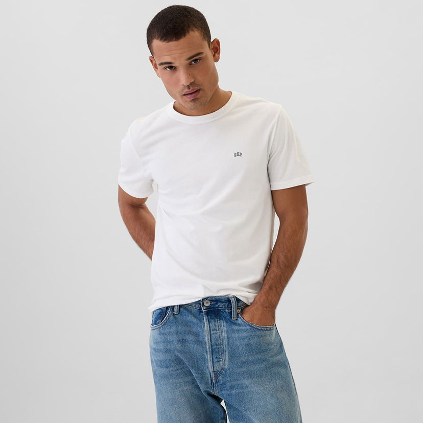 Majica GAP T-shirt Micro Logo Crew White Global S Bela | 502022-01