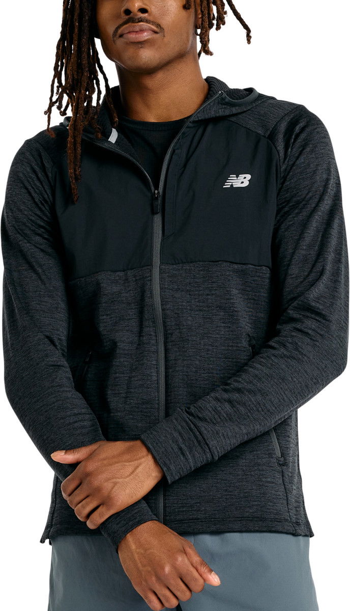 Pulover New Balance Heat Grid Full Zip Hoodie Črna | mj43206-bk