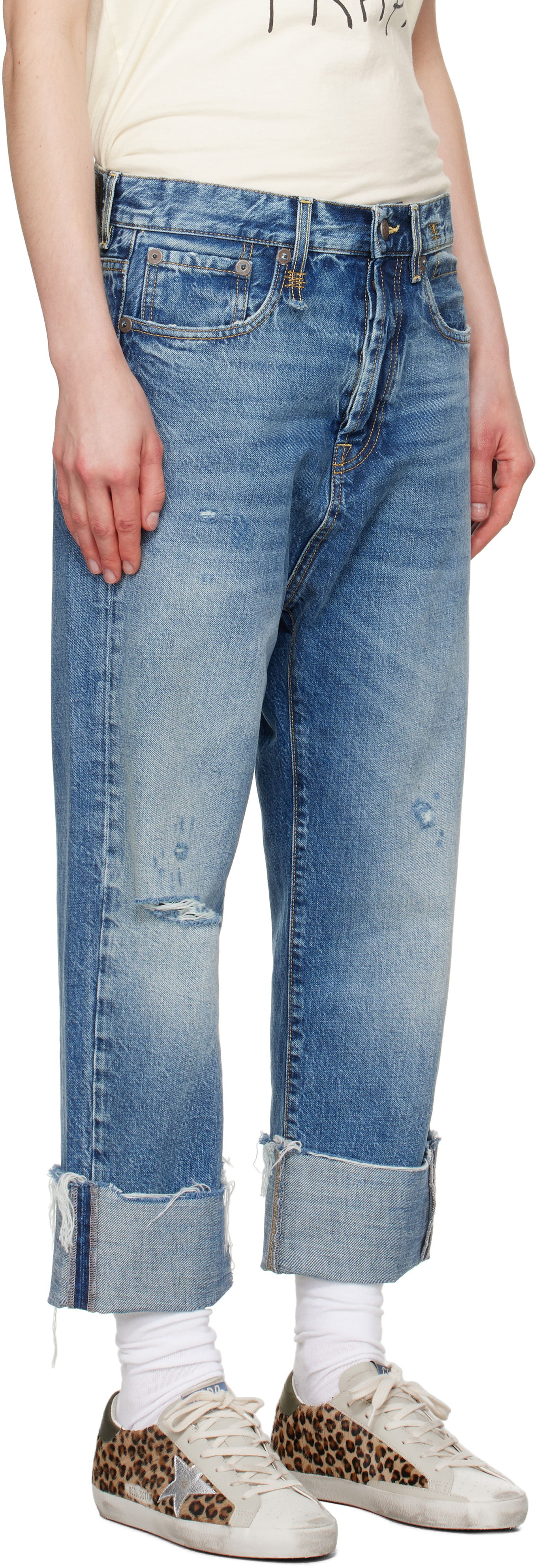 Kavbojke R13 R13 Tailored Drop Cropped Jeans Modra | R13W6452-D283C, 1