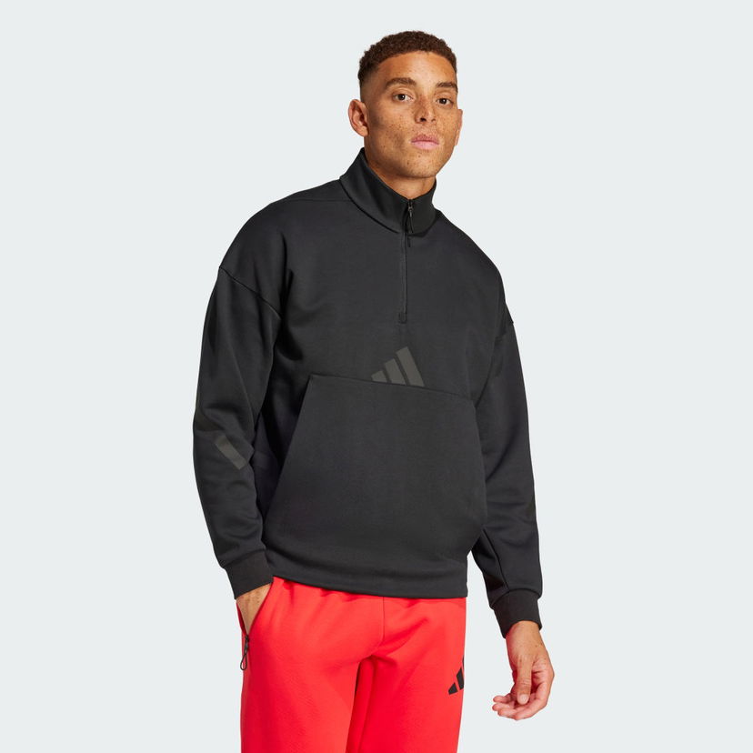 Pulover adidas Performance Z.N.E. Quarter-Zip Sweatshirt Črna | JC5484