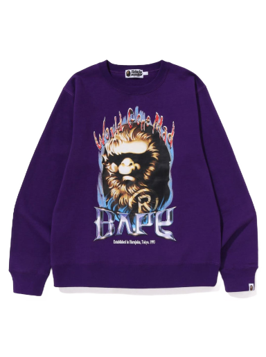Pleteni pulover BAPE Ape Head Graphic Crewneck Lila | 1J30-113-014