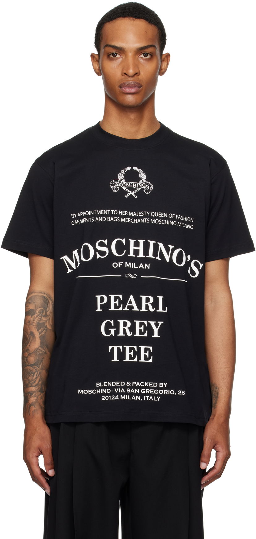 Majica Moschino Printed Organic Cotton T-Shirt Črna | 252ZZ070852411555